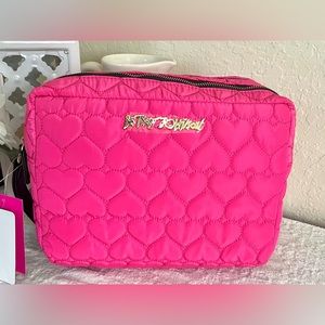 Betsey Johnson LargeCosmetic Heart Bag